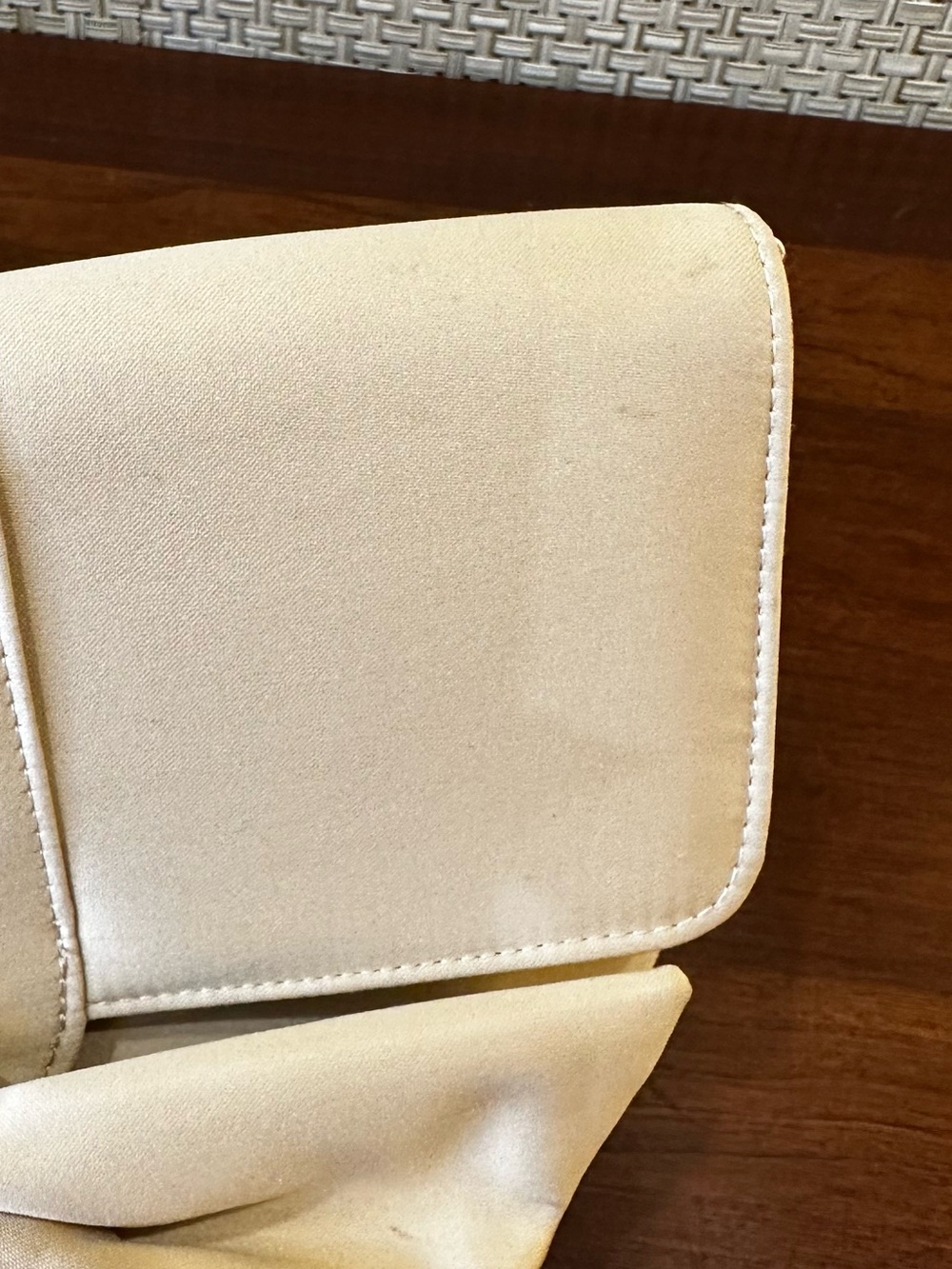 🌟HP🌟1990s Kate Landry Cream Satin Evening Clutch Statement Bow & Braided Strap - Picture 14 of 14